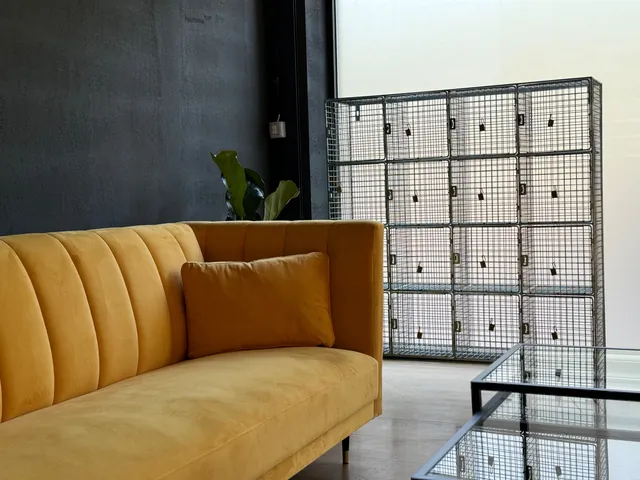 Somewhere to sit, and lockers for your belongings