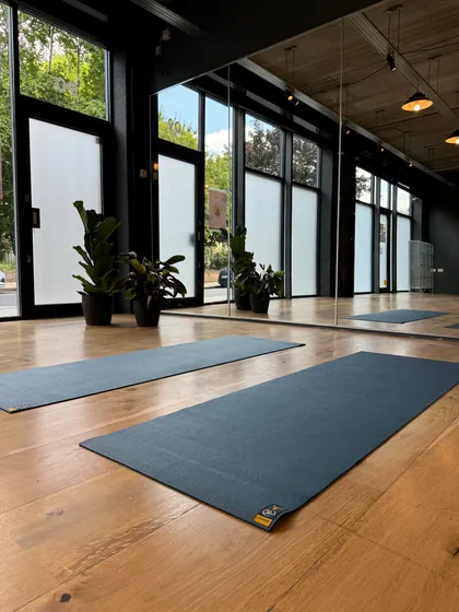 Mats down, ready for a morning class